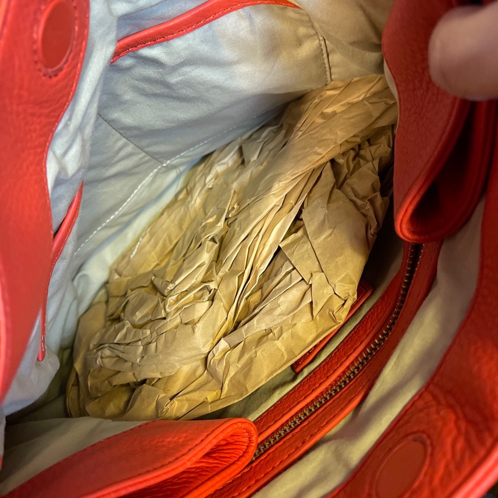 Joie Bright Red Leather Shoulder Tote - Picture 10 of 10